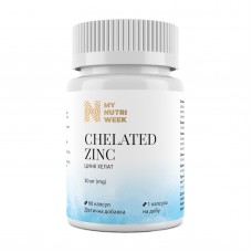 Цинк хелат, Chelated Zinc, My Nutri Week, 30 мг, 60 капсул Цинк хелат, Chelated Zinc, My Nutri Week, 30 мг, 60 капсул