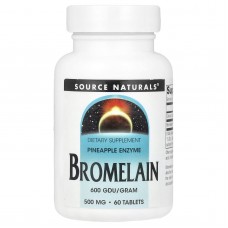 Бромелайн, Bromelain, Source Naturals, 600 ГДУ/грам, 500 мг, 60 таблеток