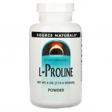 Пролін, L-Proline Powder, Source Naturals, порошок, 113,4 г Пролін, L-Proline Powder, Source Naturals, порошок, 113,4 г