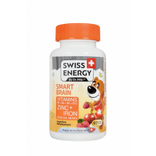 Мультивітаміни для мозку, для дітей від 3 років, SMART BRAIN, Swiss Energy, без цукру, розумова активність та імунітет, 60 жувальних таблеток Мультивітаміни для мозку, для дітей від 3 років, SMART BRAIN, Swiss Energy, без цукру, розумова активність та імунітет, 60 жувальних таблеток