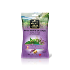 Леденцы от простуды, Herbal Lozenges Bag 20 herbs + Sage, Swiss Energy, от кашля, боли в горле и заложенности носа, 20 альпийский трав и шалфей, 12 травяных леденцов (55 г) Леденцы от простуды, Herbal Lozenges Bag 20 herbs + Sage, Swiss Energy, от кашля, боли в горле и заложенности носа, 20 альпийский трав и шалфей, 12 травяных леденцов (55 г)