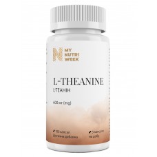 L-теанин, L-Theanine, My Nutri Week, 600 мг, 100 капсул L-теанин, L-Theanine, My Nutri Week, 600 мг, 100 капсул