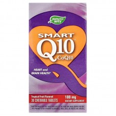 Коэнзим Q10, Smart Q10™, Nature's Way, вкус тропических фруктов, 100 мг, 30 жевательных таблеток Коэнзим Q10, Smart Q10™, Nature's Way, вкус тропических фруктов, 100 мг, 30 жевательных таблеток
