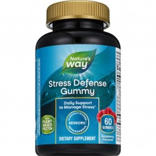 Поддержка при стрессе, Stress Defense Gummies, Nature's Way, малина, 60 жевательных конфет Поддержка при стрессе, Stress Defense Gummies, Nature's Way, малина, 60 жевательных конфет