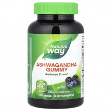 Ашваганда, Ashwagandha Gummies, Nature's Way, вкус ягод, 125 мг, 90 жевательных конфет Ашваганда, Ashwagandha Gummies, Nature's Way, вкус ягод, 125 мг, 90 жевательных конфет