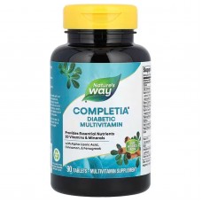 Мультивитамины для диабетиков, Completia, Diabetic Multi-Vitamin, Nature's Way, без железа, 90 таблеток Мультивитамины для диабетиков, Completia, Diabetic Multi-Vitamin, Nature's Way, без железа, 90 таблеток