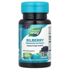 Черника, Bilberry, Nature's Way, премиум экстракт, 60 веганских капсул Черника, Bilberry, Nature's Way, премиум экстракт, 60 веганских капсул