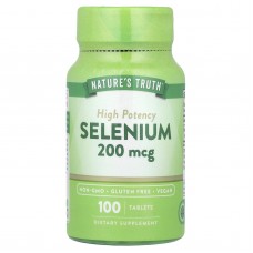 Селен, Selenium, Nature's Truth, висока ефективність, 200 мкг, 100 таблеток