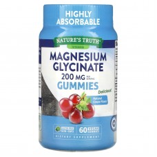 Магній гліцинат, Magnesium Glycinate Gummies, Nature's Truth, смак винограду, 200 мг, 60 веганських жувальних цукерок (100 мг на жувальну цукерку)