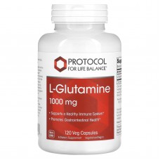L-глютамін, L-Glutamine, Protocol for Life Balance, 1000 мг, 120 рослинних капсул L-глютамін, L-Glutamine, Protocol for Life Balance, 1000 мг, 120 рослинних капсул