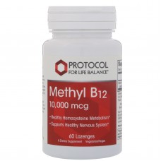 Вітамін В-12, метилкобаламін, Methyl B-12, Protocol for Life Balance, 10000 мкг, 60 льодяників Вітамін В-12, метилкобаламін, Methyl B-12, Protocol for Life Balance, 10000 мкг, 60 льодяників