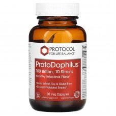 Пробіотики дофілус, ProtoDophilus, Protocol for Life Balance, 100 млрд КУО, 10 штамів, 30 веганських капсул Пробіотики дофілус, ProtoDophilus, Protocol for Life Balance, 100 млрд КУО, 10 штамів, 30 веганських капсул