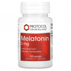 Мелатонін, Melatonin, Protocol for Life Balance, 3 мг, 120 льодяників Мелатонін, Melatonin, Protocol for Life Balance, 3 мг, 120 льодяників