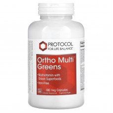 Мультивітаміни та Суперфуд, Ortho Multi Greens, Protocol for Life Balance, 180 рослинних капсул Мультивітаміни та Суперфуд, Ortho Multi Greens, Protocol for Life Balance, 180 рослинних капсул