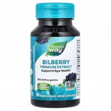 Чорниця для зору, Bilberry Premium Extract, Nature's Way, преміум екстракт, 90 веганських капсул