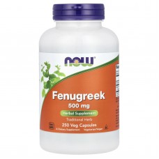 Пажитник, Fenugreek, NOW Foods, 1000 мг, 250 рослинних капсул (500 мг у капсулі)