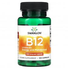 Вітамін В12, Vitamin B-12, Swanson, 500 мкг, 100 капсул