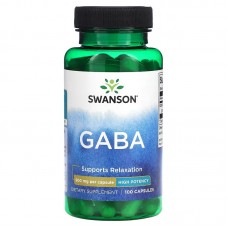 ГАМК (гамма-аміномасляна кислота), GABA, Swanson, 500 мг, 100 капсул