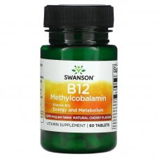 Вітамін В-12 (метилкобаламін), Ultra Vitamin B-12 Methylcobalamin, Swanson, смак вишні, 2500 мкг, 60 таблеток