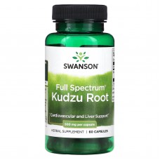 Кудзу корінь, Kudzu Root, Swanson, повного спектру, 500 мг, 60 веганських капсул