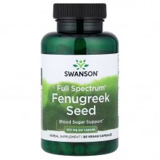 Пажитник, насіння, Fenugreek Seed, Swanson, 90 веганських капсул (610 мг на капсулу)