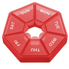 Органайзер для таблеток на 7 днів, 7 Side Pill box, MEMOSAN, червоний
