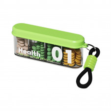 Органайзер для таблеток з ремінцем, Health 01 Portable Pill Organizer with Lanyard, MEMOSAN, водонепроникний, з 4 відділеннями, зелений Органайзер для таблеток з ремінцем, Health 01 Portable Pill Organizer with Lanyard, MEMOSAN, водонепроникний, з 4 відділеннями, зелений