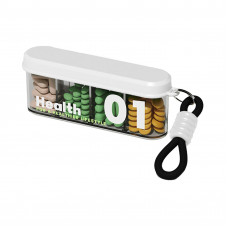 Органайзер для таблеток з ремінцем, Health 01 Portable Pill Organizer with Lanyard, MEMOSAN, водонепроникний, з 4 відділеннями, білий Органайзер для таблеток з ремінцем, Health 01 Portable Pill Organizer with Lanyard, MEMOSAN, водонепроникний, з 4 відділеннями, білий