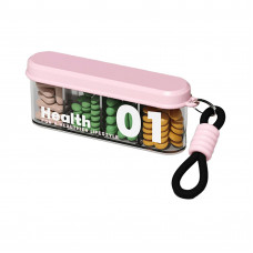 Органайзер для таблеток з ремінцем, Health 01 Portable Pill Organizer with Lanyard, MEMOSAN, водонепроникний, з 4 відділеннями, рожевий Органайзер для таблеток з ремінцем, Health 01 Portable Pill Organizer with Lanyard, MEMOSAN, водонепроникний, з 4 відділеннями, рожевий