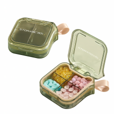 Органайзер для таблеток з 4 відділеннями, 4 Case Pill Organizer Pill Box & Travel Pill Case, MEMOSAN, зелений Органайзер для таблеток з 4 відділеннями, 4 Case Pill Organizer Pill Box & Travel Pill Case, MEMOSAN, зелений