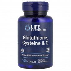 Глутатіон, цистеїн та вітамін С, Glutathione, Cysteine & C, Life Extension, 100 капсул