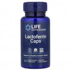 Лактоферрин, Lactoferrin Caps, Life Extension, 60 вегетаріанських капсул (300 мг на капсулу)