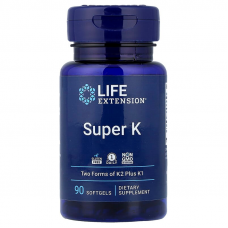 Вітамін К, Super Vitamin K, Life Extension, 2600 мкг, 90 гелевих капсул