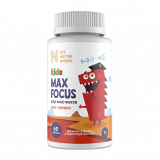 Кідз Макс Фокус, Kids MAX Focus, My Nutri Week, смак чорниці, 60 таблеток