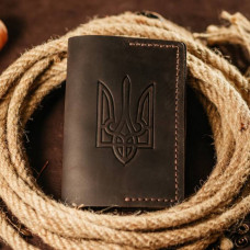Чоловіча обкладинка на паспорт коричнева Тризуб Чоловіча обкладинка на паспорт коричнева Тризуб