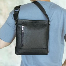 Чоловіча шкіряна сумка через плече чорна Flash Right Чоловіча шкіряна сумка через плече чорна Flash Right