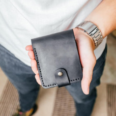 Чоловічий гаманець Біфолд чорний Чоловічий гаманець Біфолд чорний