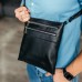 Чоловіча шкіряна сумка через плече чорна Double Up Чоловіча шкіряна сумка через плече чорна Double Up