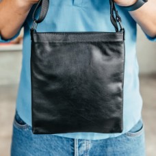 Чоловіча шкіряна сумка через плече No Poket гладка Чоловіча шкіряна сумка через плече No Poket гладка