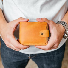 Чоловічий гаманець Біфолд рудий Чоловічий гаманець Біфолд рудий