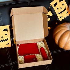 Жіночий набір з гаманця, обкладинки на паспорт та ключниці в червоному кольорі