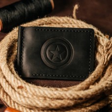 Затискач для грошей чорний Капітан Америка Затискач для грошей чорний Капітан Америка