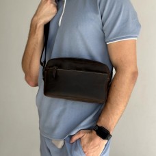 Чоловіча шкіряна сумка через плече New York коричнева Чоловіча шкіряна сумка через плече New York коричнева