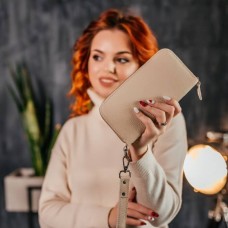 Жіночий клатч бежевий зернистий