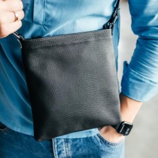 Чоловіча шкіряна сумка через плече No Poket зерниста Чоловіча шкіряна сумка через плече No Poket зерниста